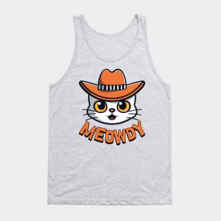 Meowdy! Cute Cowboy Cat Cartoon Tank Top